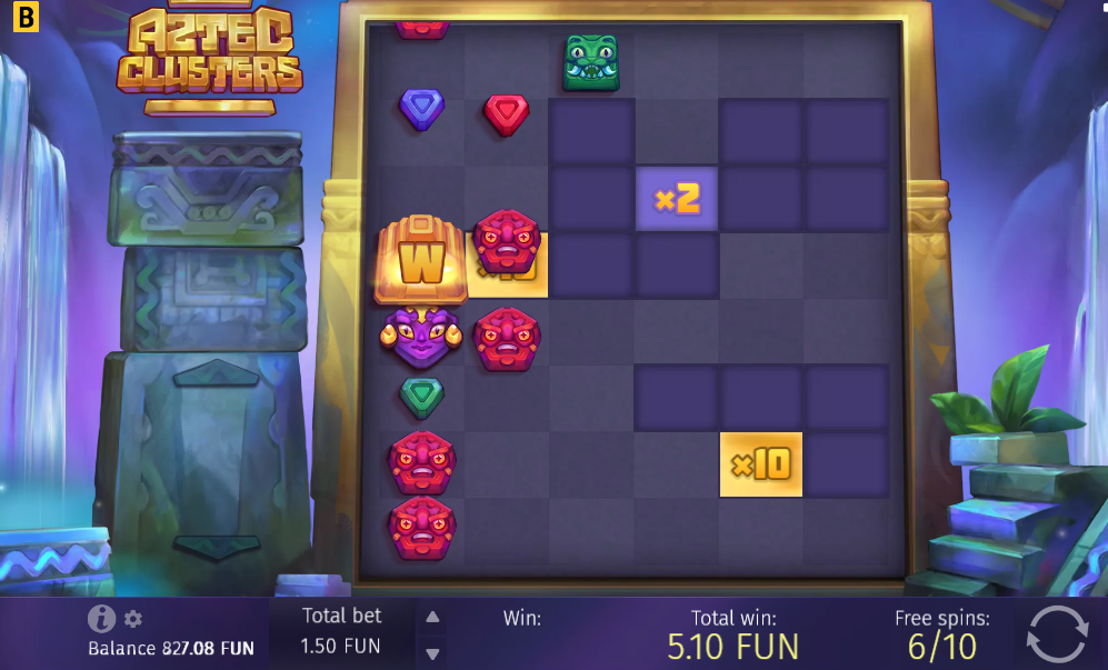 Gameplay of Aztec Clusters Slot 
