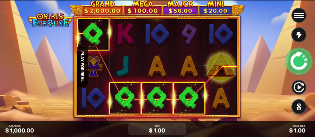 Gameplay of Osiris Fortune Slot
