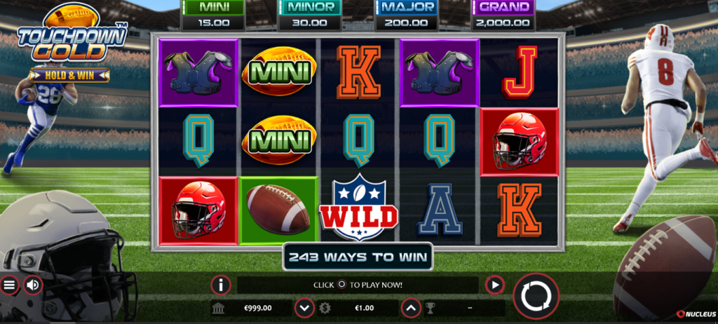Gameplay of Touchdown Gold Slot